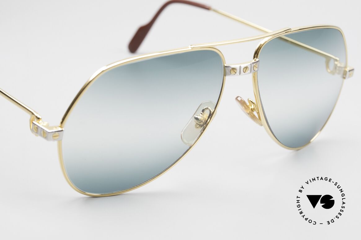 Cartier Vendome Santos - M Double Gradient Green Lens, 2.hand in einem neuwertigen Zustand + orig. Cartier Box, Passend für Herren und Damen