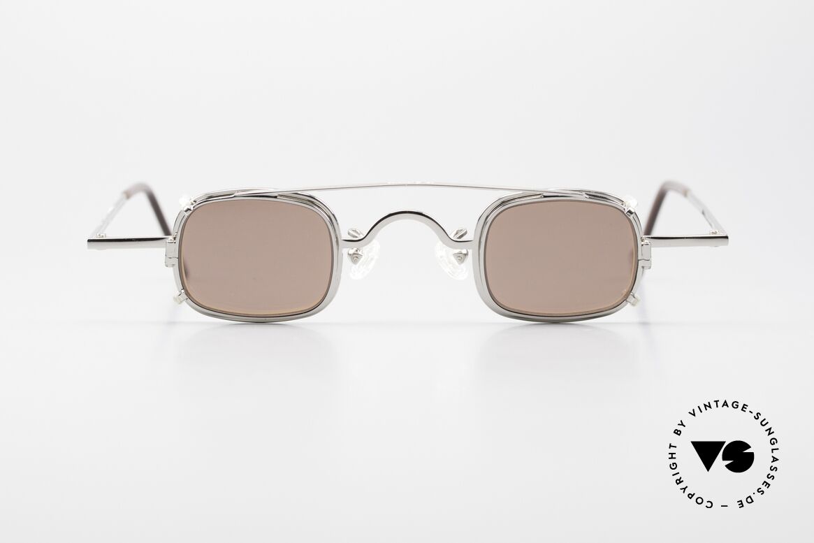 L.A. Eyeworks FEZ 405 Brille mit Clip On Von 1997, L.A. EYEWORKS: Kleinstserien aparter Brillenmodelle, Passend für Herren und Damen