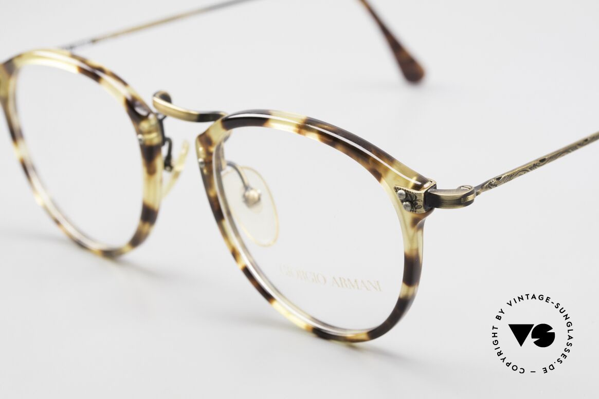 Giorgio Armani 318 Alte Vintage 90er Panto Brille, interessante Farbkombinationen und TOP-Qualität, Passend für Herren