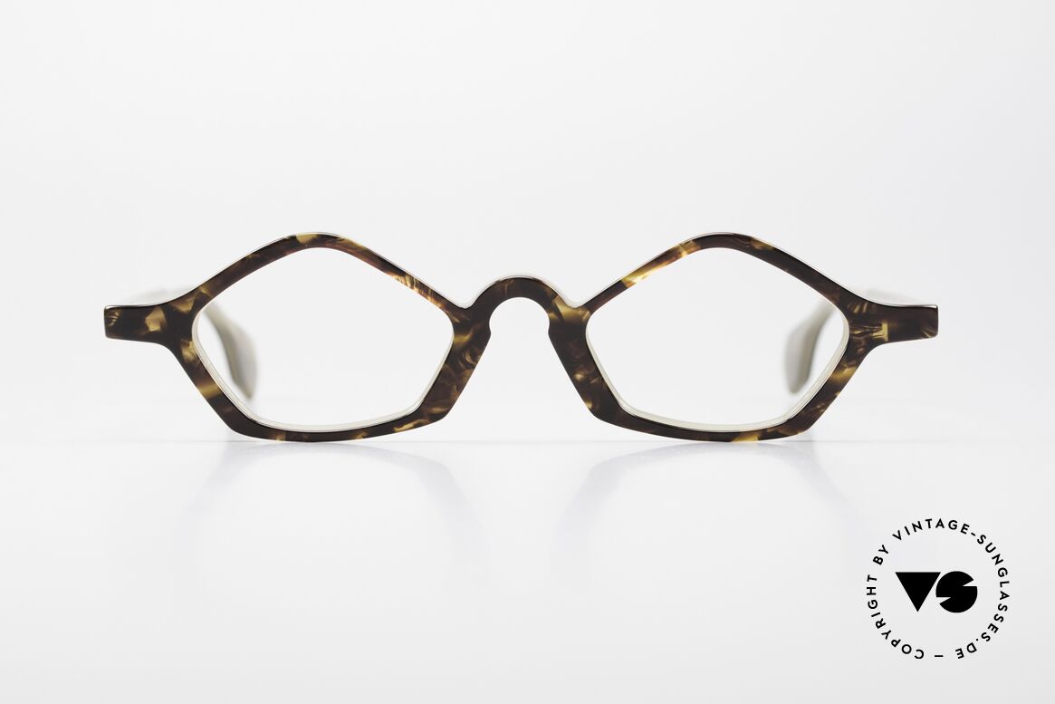 Theo Belgium Polygone Vieleck Brille Aus Kunststoff, vintage 90er Theo Belgium Brille in KLEINER Größe, Passend für Herren und Damen