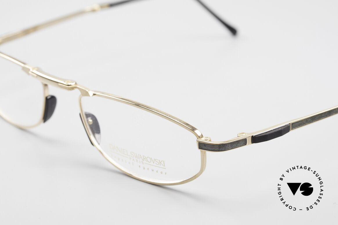 Daniel Swarovski S085 Faltbare Lesebrille 23kt Gold, sehr angenehm zu tragen (18 Gramm leicht); vintage!, Passend für Herren