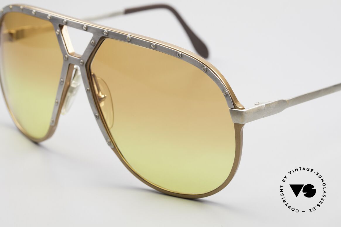 Alpina M1 80er Brille Orange-Gelb Verlauf, kultiges 80er Mode-Accessoire ("Stevie Wonder"), Passend für Herren