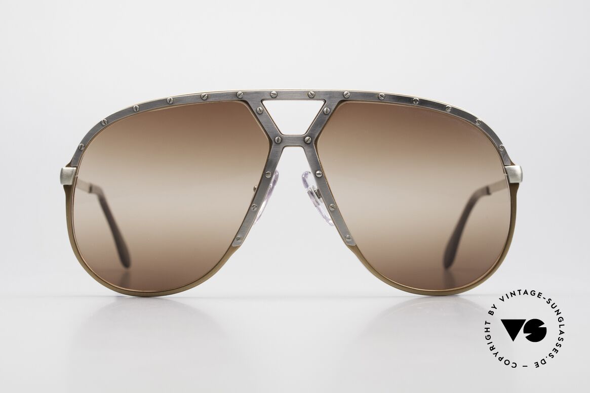 Alpina M1 Double Gradient Brown Lens, Limited Edition: Pfirsich-Metallic / Antik-Silber, Passend für Herren