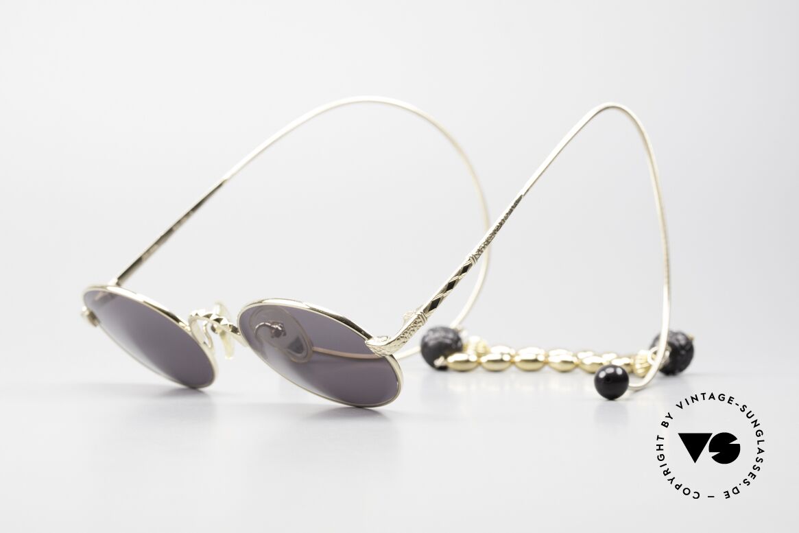 Jean Paul Gaultier 55-9673 Sonnenbrille Mit Perlenkette, exzentrische J.P. Gaultier Brille im 'Kreolischen Stil', Passend für Damen