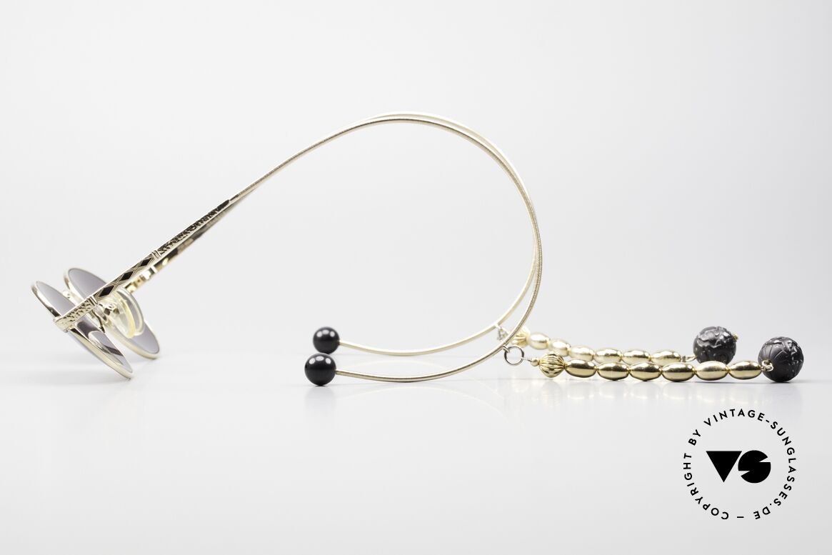 Jean Paul Gaultier 55-9673 Sonnenbrille Mit Perlenkette, eigentlich ein Kunstwerk und wahres Sammlerstück, Passend für Damen