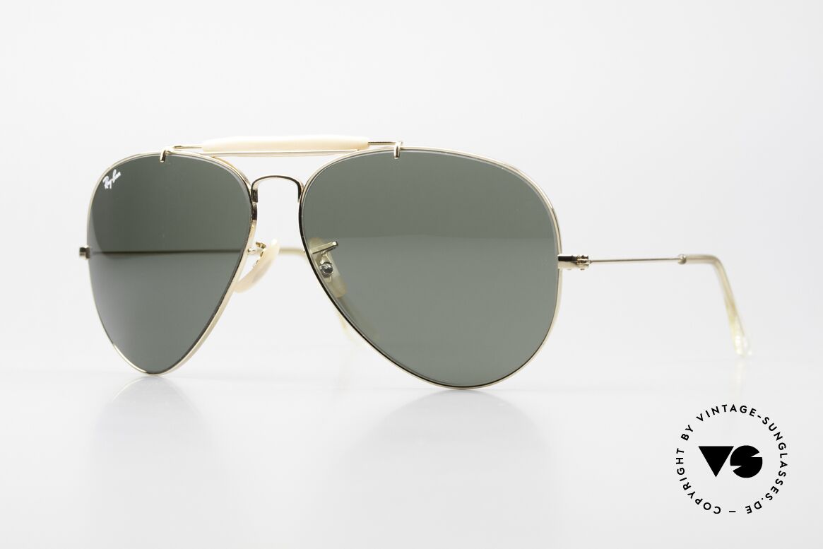Ray Ban Outdoorsman II B&L USA Brille 80er Aviator, legendäre Ray-Ban USA B&L Pilotensonnenbrille, Passend für Herren