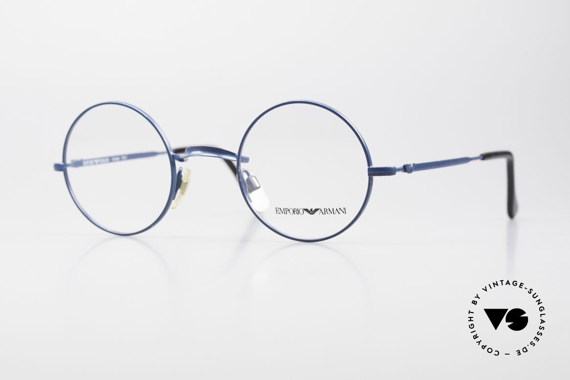 Giorgio Armani EA013 Kleine Runde 90er Brille, zeitlose KLEINE, runde vintage Brille von ARMANI, Passend für Herren und Damen