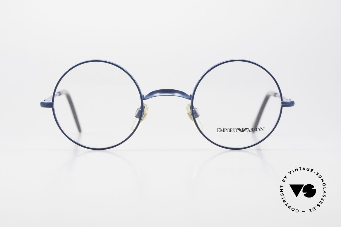 Giorgio Armani EA013 Kleine Runde 90er Brille, dezentes Modell aus der Emporio Armani Kollektion, Passend für Herren und Damen