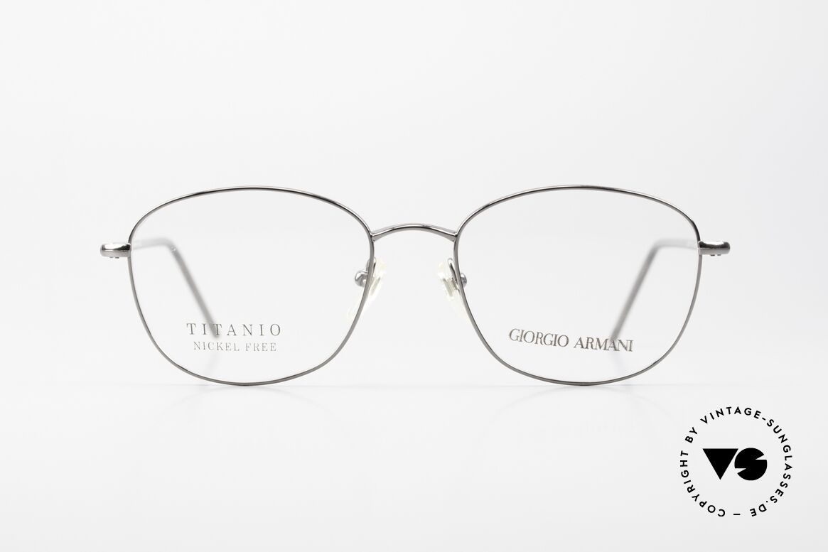 Giorgio Armani 3021 Titanbrille Eckig Panto Herren, eckige 80er Pantobrille in Top-Qualität (Titanium), Passend für Herren