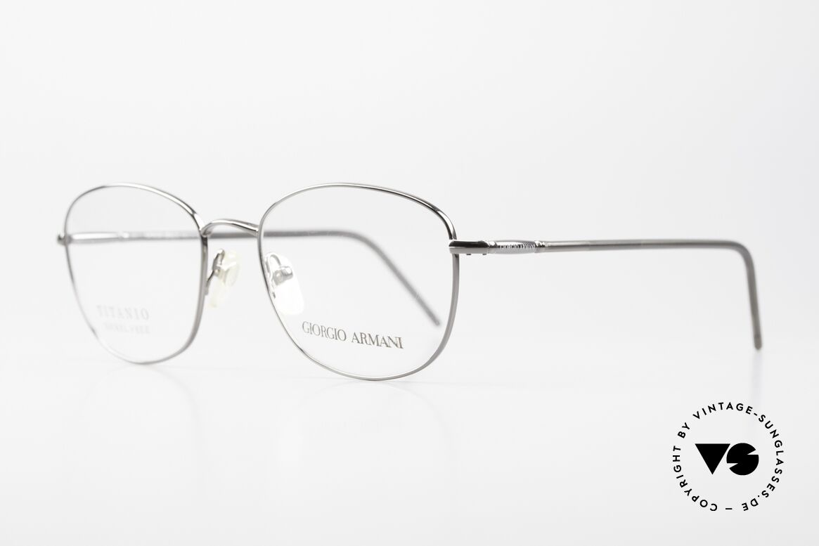 Giorgio Armani 3021 Titanbrille Eckig Panto Herren, sehr dezenter, zeitloser Stil (mit Federscharnieren), Passend für Herren