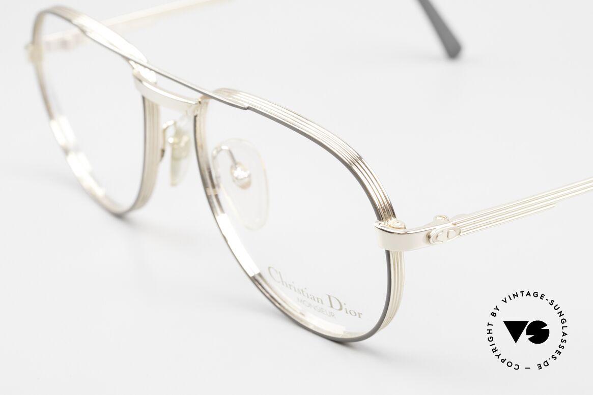Christian Dior 2448 Vergoldete Monsieur Brille, 4mm dickes Rahmenprofil, hartvergoldet, monumental, Passend für Herren