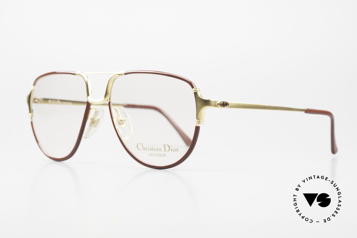 Christian Dior 2327 Monsieur Serie 80er Brille, elegante Rahmengestaltung (weinrot-gold); Gr. 56°16, Passend für Herren