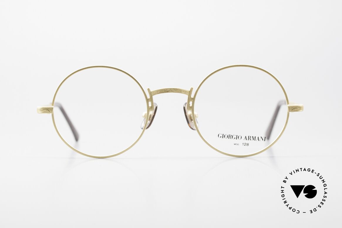 Giorgio Armani 128 Runde 80er Vintage Brille, vintage Brille vom Modedesigner Giorgio ARMANI, Passend für Herren und Damen