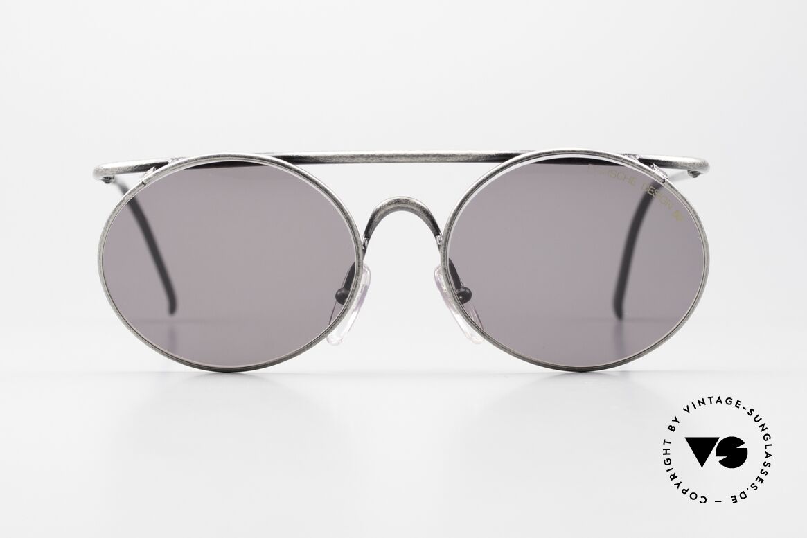 Porsche 5646 Rare 90er Sonnenbrille Rund, Porsche Design Modell 5646, Gr. 54-18 in antik-silber, Passend für Herren und Damen