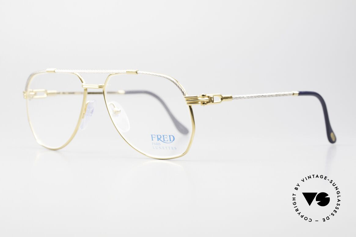 Fred America Cup - S Rare Luxus Juwelier Brille, einmalige Designersonnenbrille aus den 80er Jahren, Passend für Herren