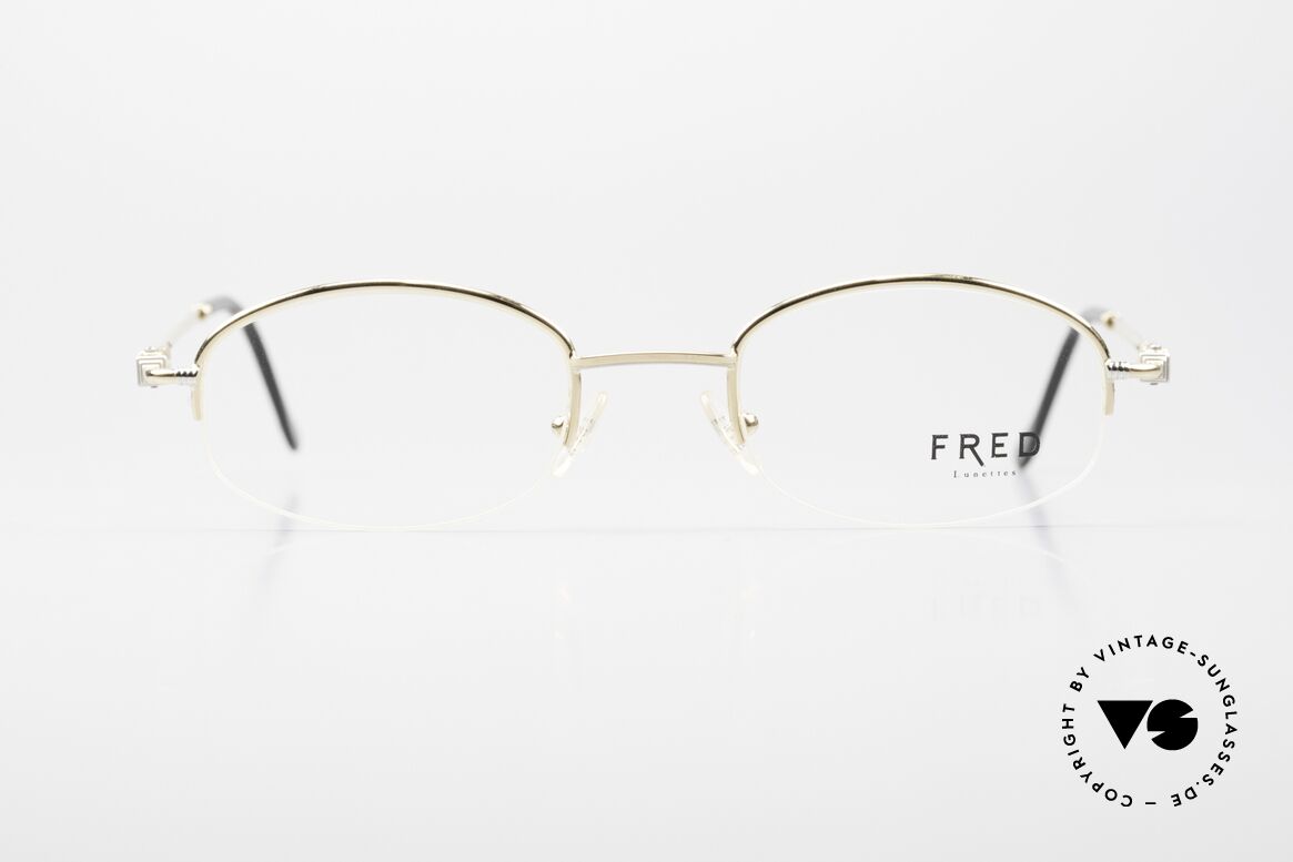 Fred Baleares Ovale Luxus Brille 90er Nylor, marines Design (charakteristisch Fred) in Top-Qualität, Passend für Herren und Damen