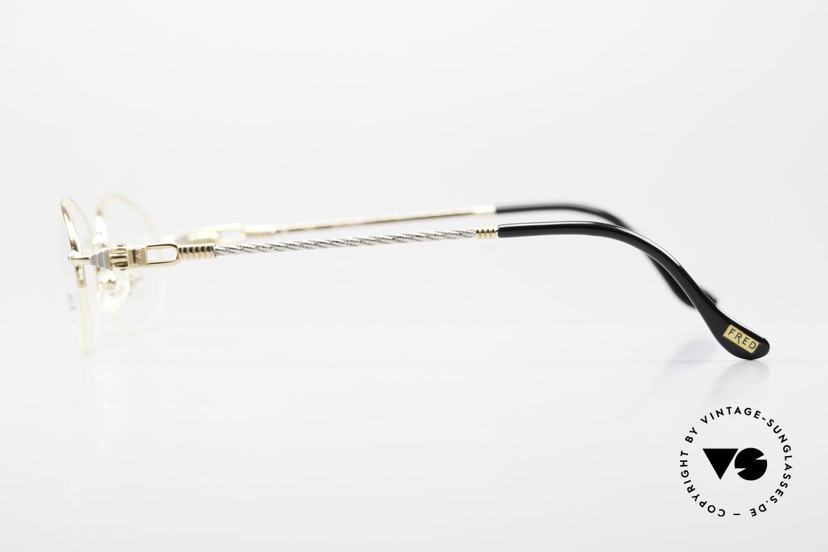 Fred Baleares Ovale Luxus Brille 90er Nylor, mit original Fred Box & Putztuch und einem Etui von JPG, Passend für Herren und Damen