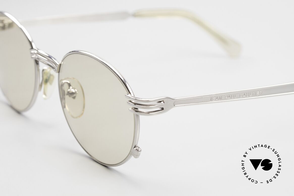 Jean Paul Gaultier 55-3174 Selbsttönende Sonnengläser, sehr edle Lackierung in "chrome silber", Gr. 50-19, 145, Passend für Herren und Damen