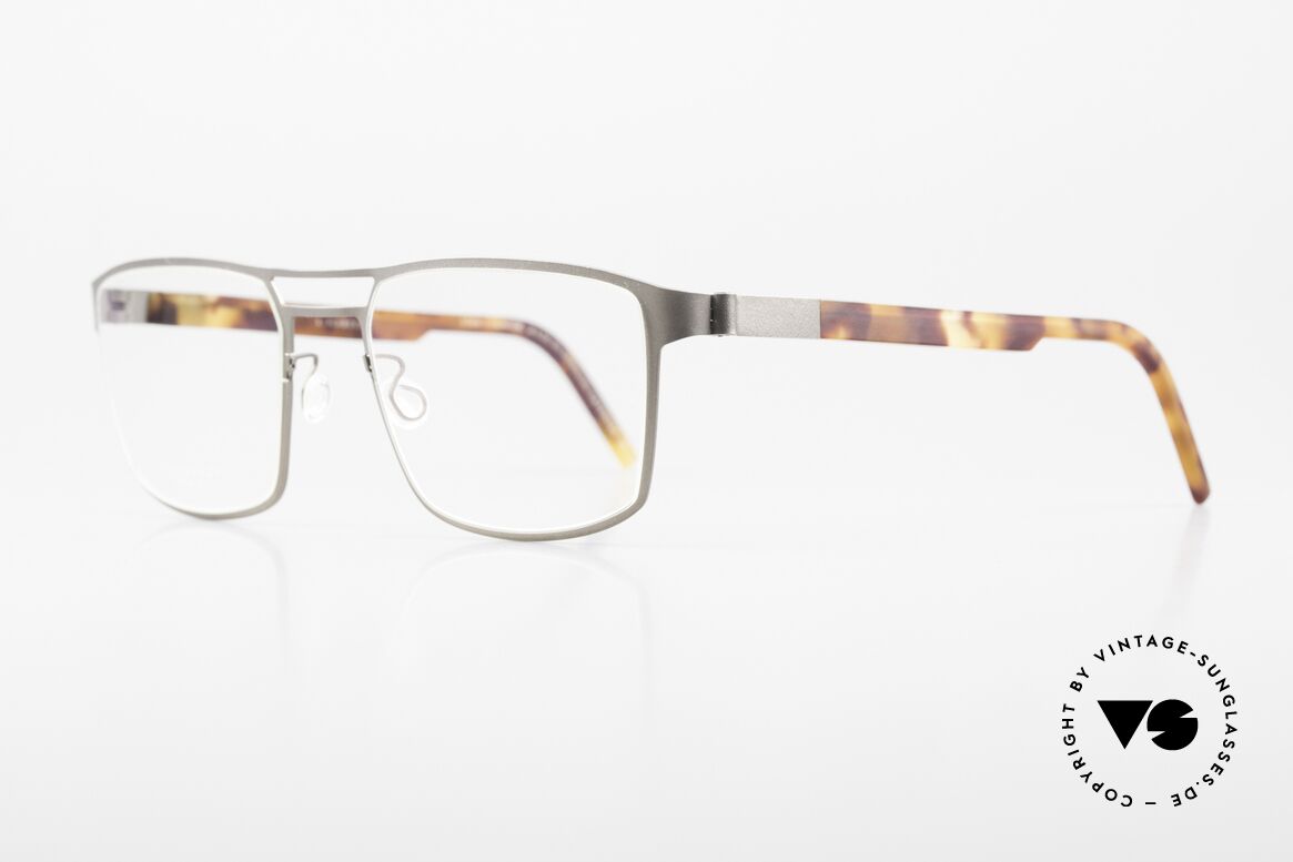 Lindberg 9599 Strip Titanium Markante Herrenbrille 2017, markantes Design in dunkelgrau/grafit und schildpatt, Passend für Herren