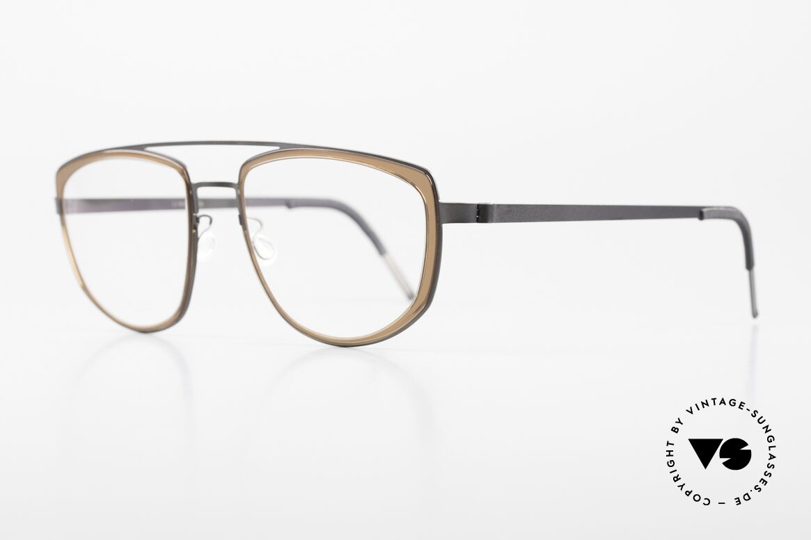 Lindberg 9735 Strip Titanium X Large Brille Für Frauen, oversized XL Rahmen mit Doppelbrücke & Inner-Rims, Passend für Damen