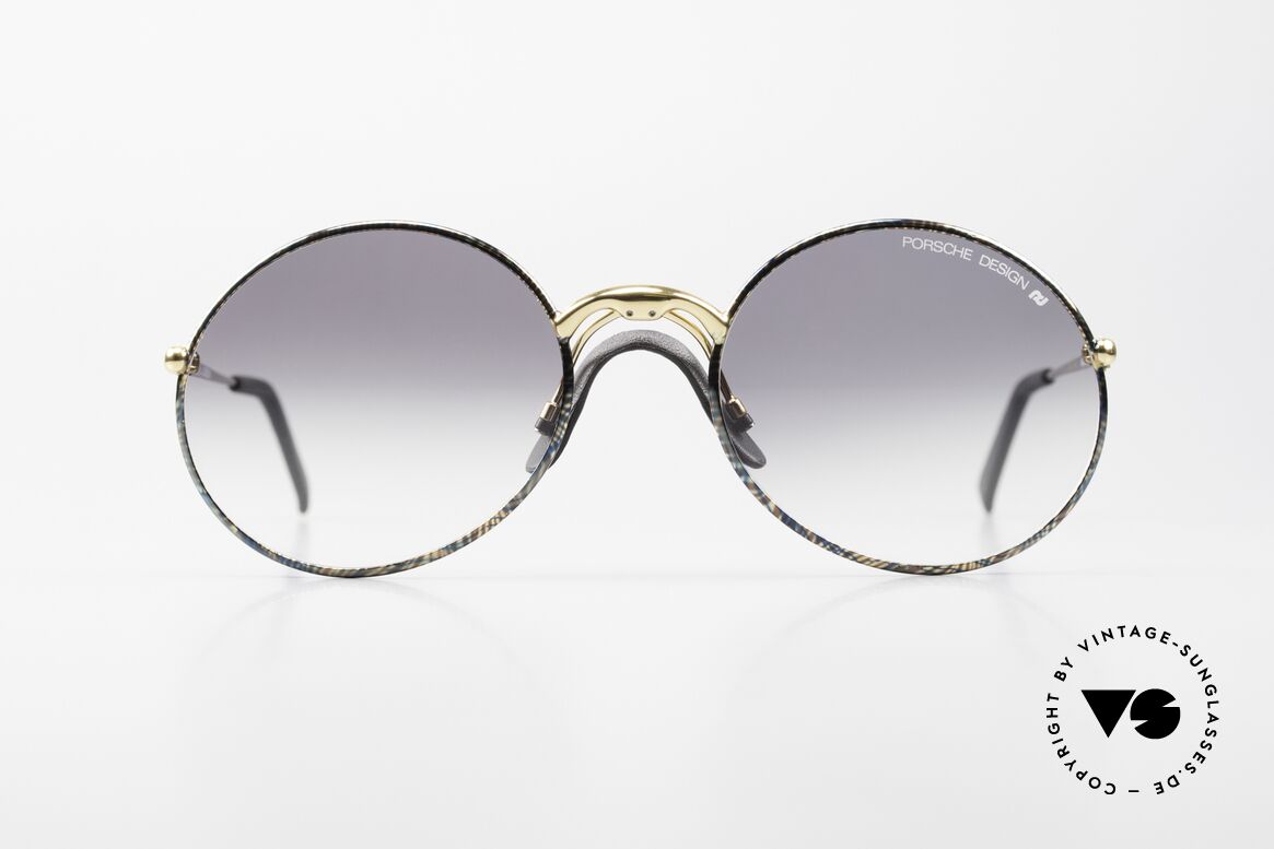Porsche 5658 - L 90er Herren Sonnenbrille, tolle Rahmenfarbe in petrol/blaugrün-gold gemustert, Passend für Herren