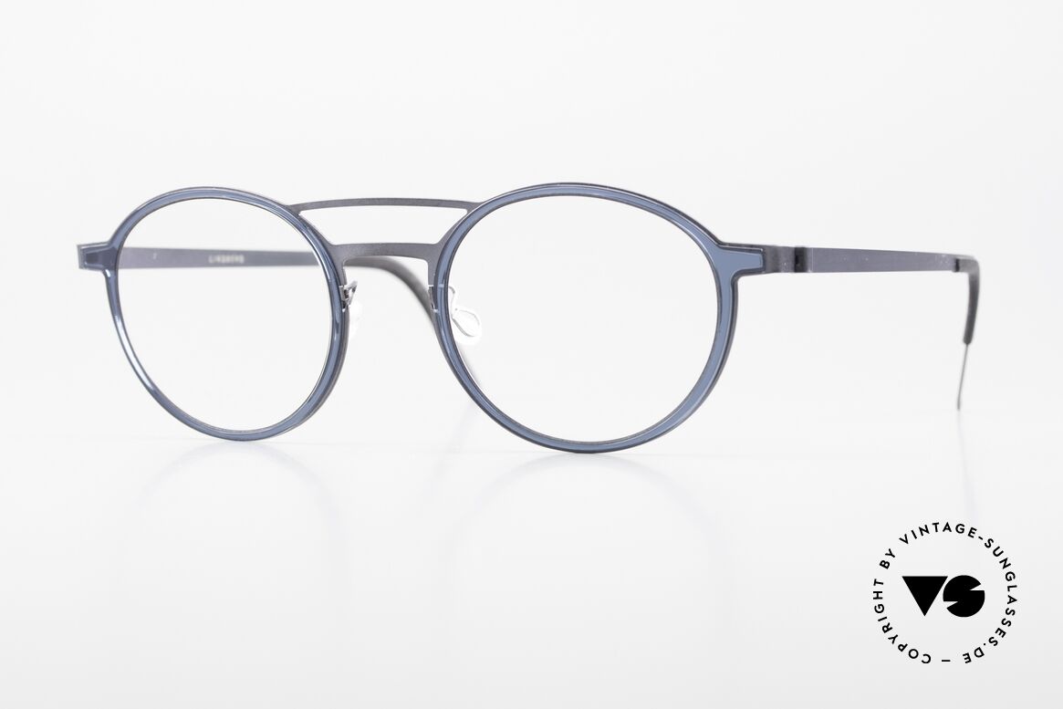 Lindberg 9739 Strip Titanium Rund Doppelbrücke Herren, runde Lindberg Strip Titanium Herrenbrille von 2018, Passend für Herren