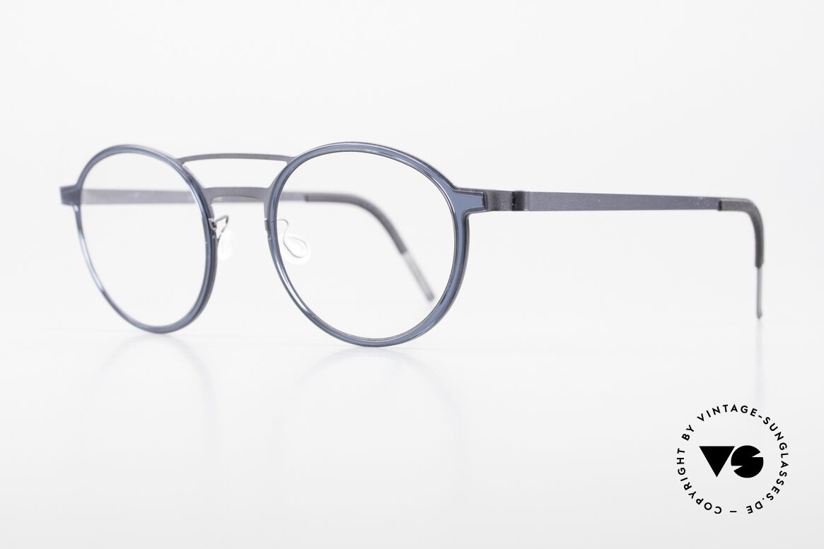 Lindberg 9739 Strip Titanium Rund Doppelbrücke Herren, runde Brillenform & markantes Doppelbrücken-Design, Passend für Herren