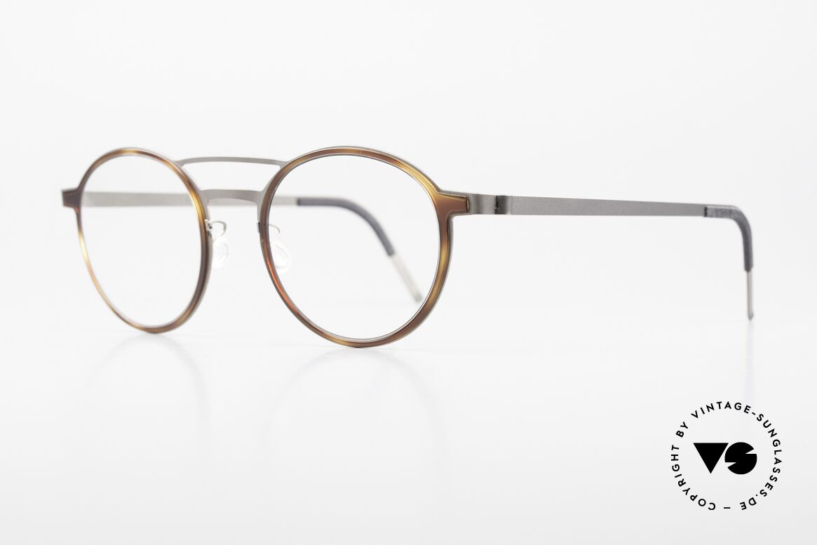 Lindberg 9739 Strip Titanium Doppelbrücke Herrenbrille, runde Brillenform & markantes Doppelbrücken-Design, Passend für Herren