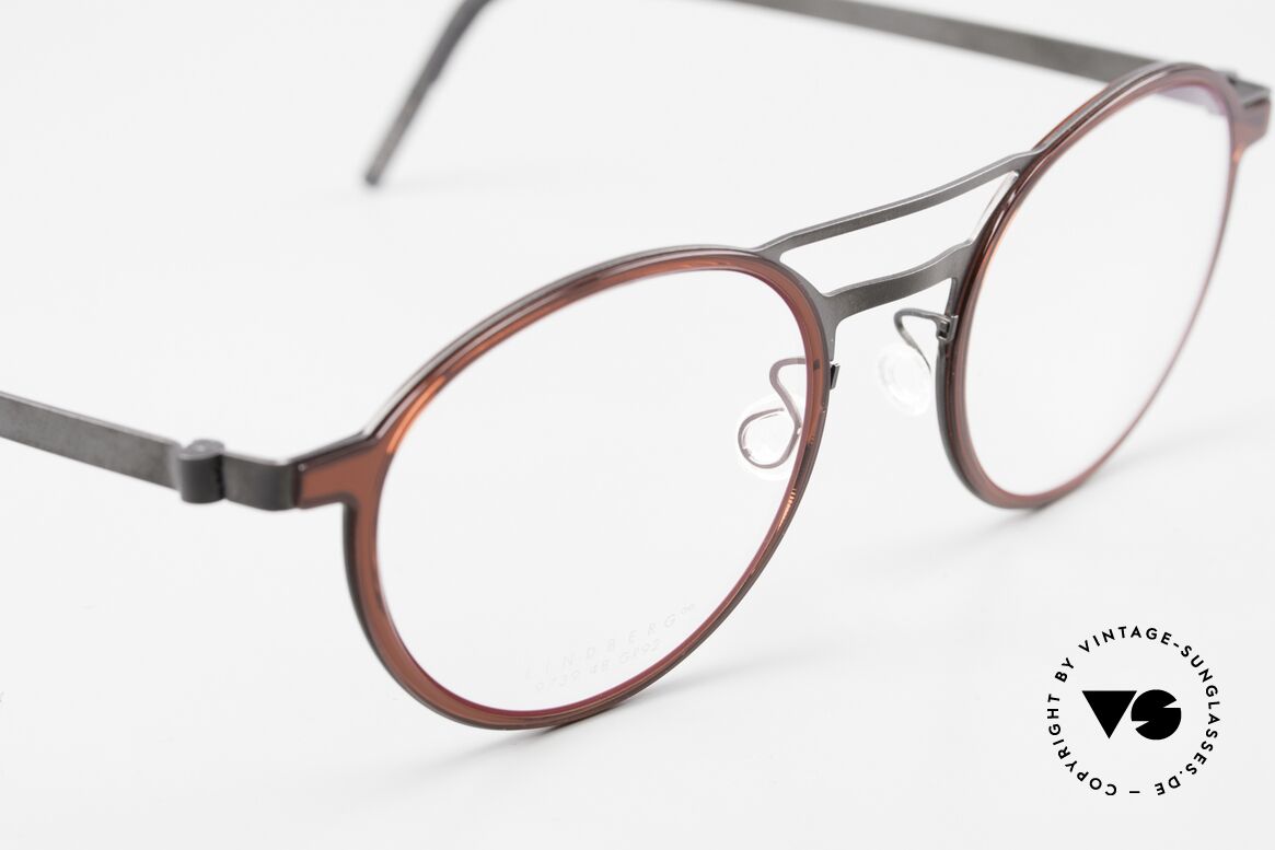 Lindberg 9739 Strip Titanium Herrenbrille Doppelbrücke, ungetragenes Designerstück mit original Lindberg Etui, Passend für Herren
