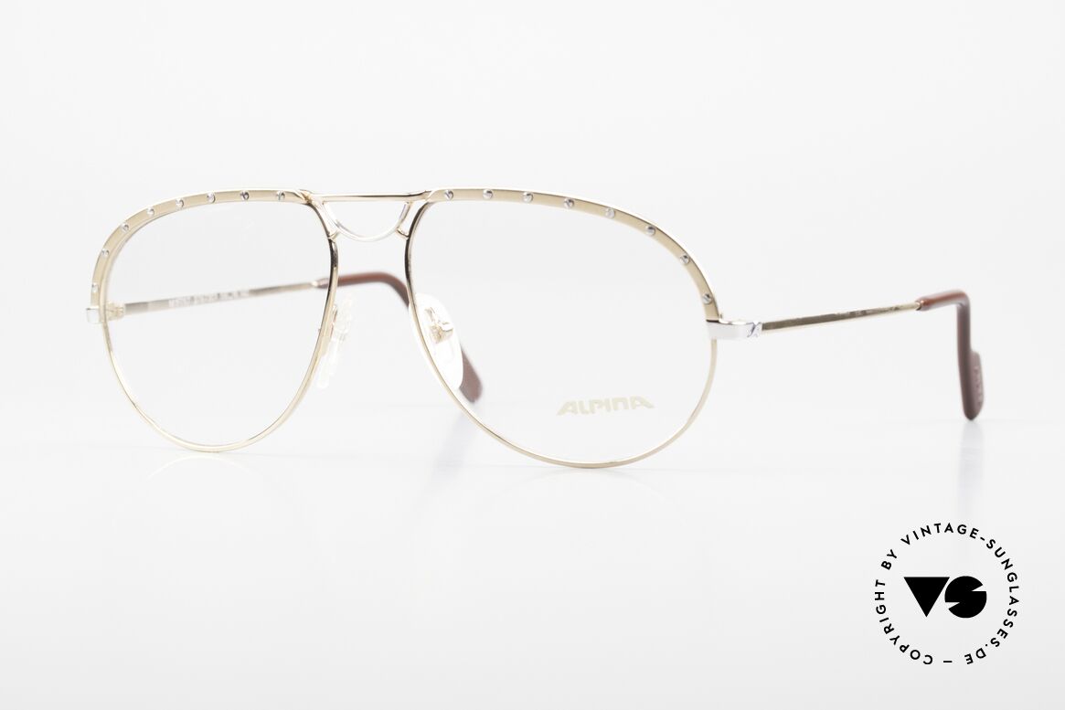 Alpina M1F767 Rare Alte 90er Pilotenbrille, ALPINA Pilotenbrille, Mod. M1F767, Größe 58/16, Passend für Herren