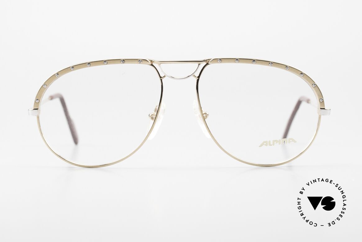 Alpina M1F767 Rare Alte 90er Pilotenbrille, 90er Original in echter Top-Qualität (vergoldet), Passend für Herren
