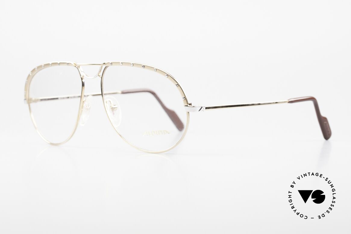 Alpina M1F767 Rare Alte 90er Pilotenbrille, mit den unverwechselbaren Alpina Zierschrauben, Passend für Herren