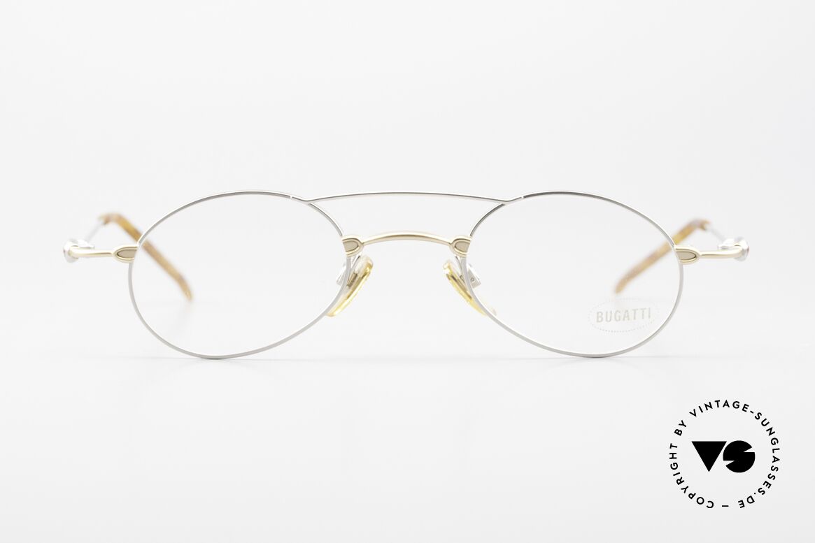 Bugatti 10859 90er Luxus Herrenbrille Oval, Material und Verarbeitung auf Top-Niveau in Gr. 44°23, Passend für Herren