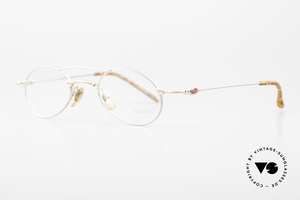 Bugatti 10859 90er Luxus Herrenbrille Oval, klassische, zeitlose Brillenform (Gentlemen's Fassung), Passend für Herren