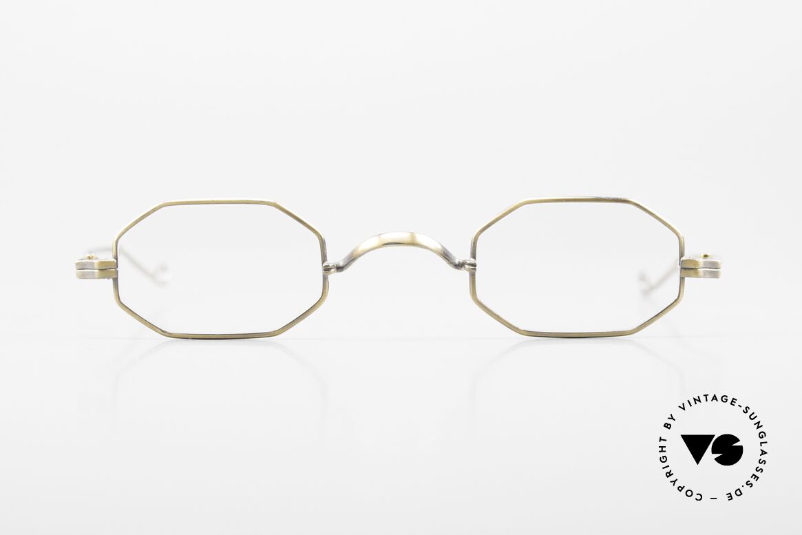 Lunor II 01 Achteckige Brille Antik Gold, kleine achteckige vintage Brille der LUNOR II Serie, Passend für Herren und Damen