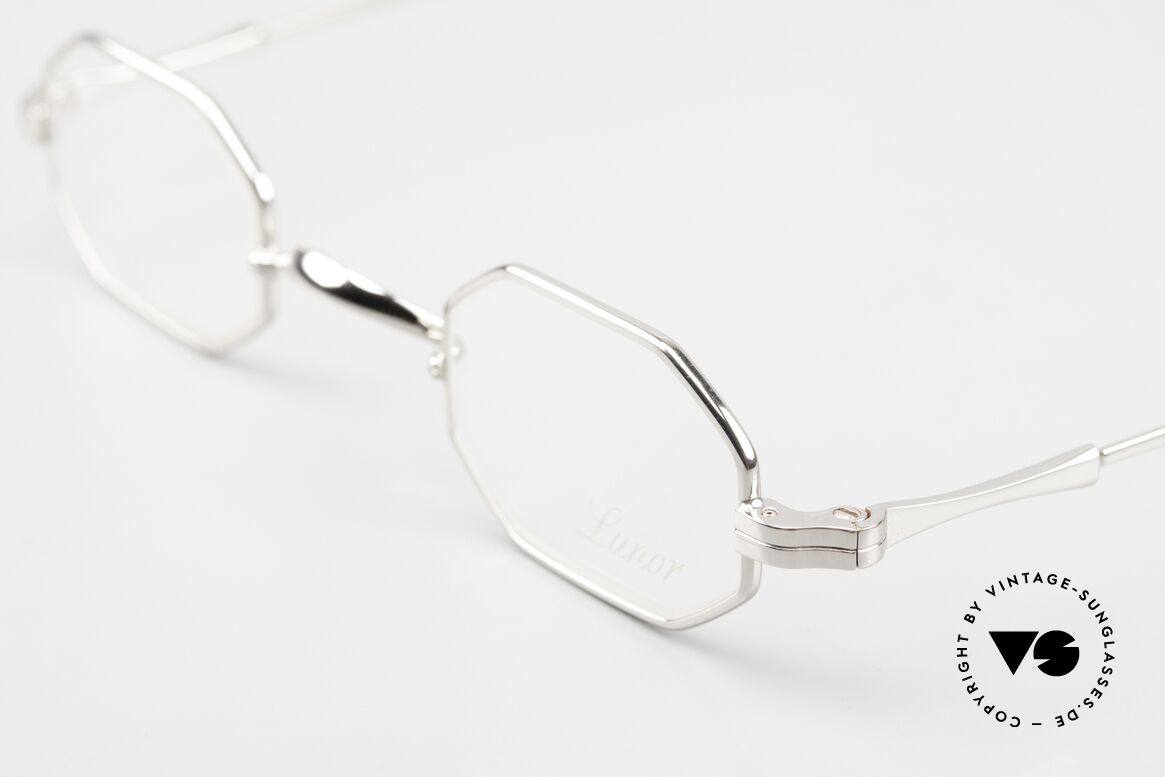 Lunor II 01 Achteckige Brille Platin PP, Brillen-Design in Anlehnung an frühere Jahrhunderte, Passend für Herren und Damen