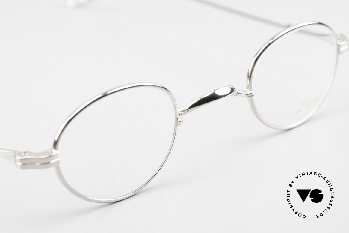 Lunor II 03 XS Kleine Unisex Brille Platin, altes, ungetragenes 90er/00er Jahre LUNOR Original, Passend für Herren und Damen