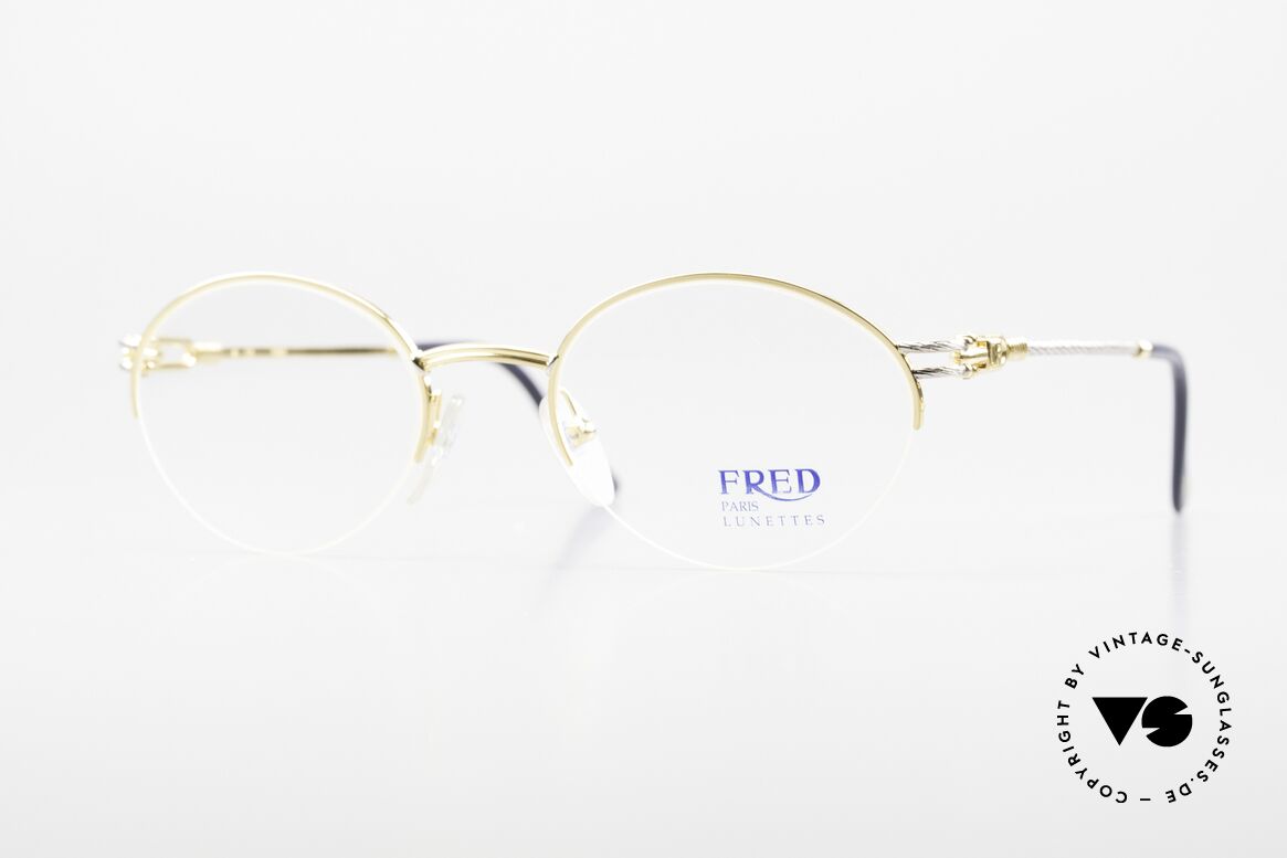 Fred Feroe Ovale Luxus Brille 90er Nylor, einmalige Designerbrille von Fred, Paris aus den 90ern, Passend für Herren und Damen