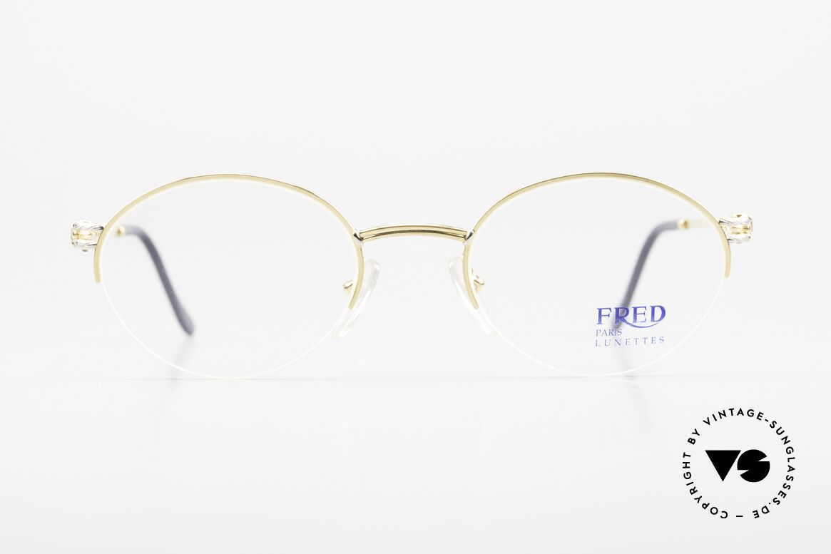 Fred Feroe Ovale Luxus Brille 90er Nylor, marines Design (charakteristisch Fred) in Top-Qualität, Passend für Herren und Damen