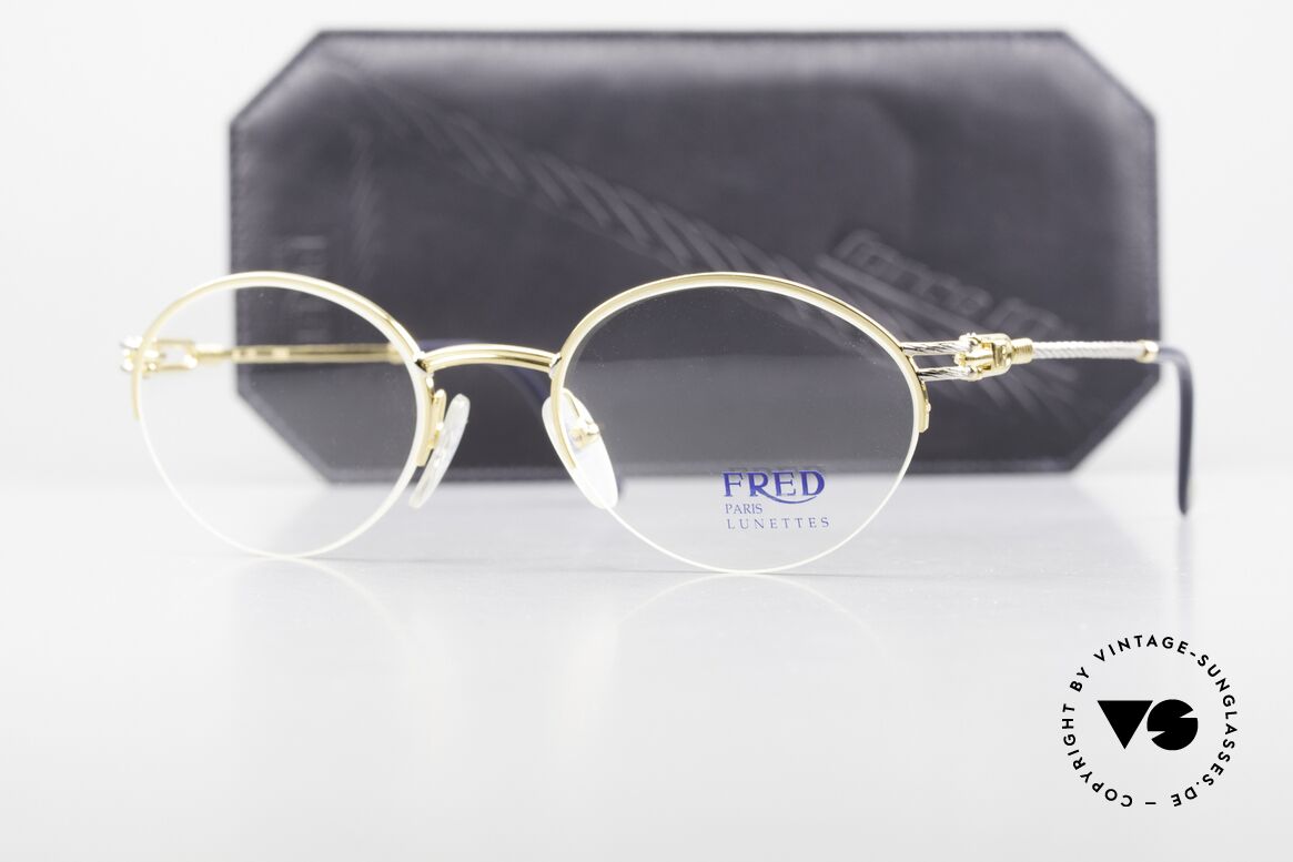 Fred Feroe - M Ovale Luxus Brille 90er Nylor, mit original Fred Soft-Etui & zusätzliches Etui von JPG, Passend für Herren und Damen