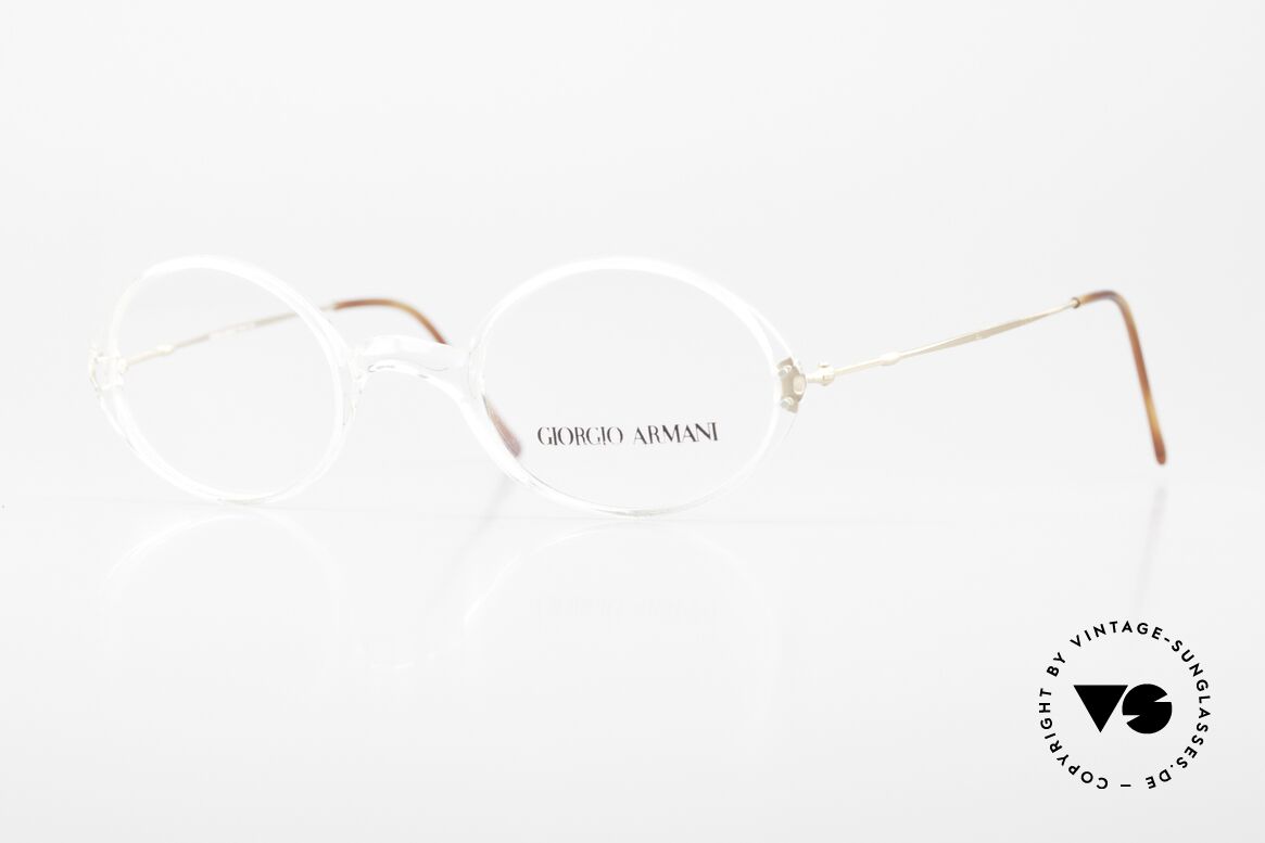Giorgio Armani 363 Ovale Brille 90er Kristall, Giorgio Armani, Mod. 363, col. 191, Gr. 44-22, 135, Passend für Herren und Damen