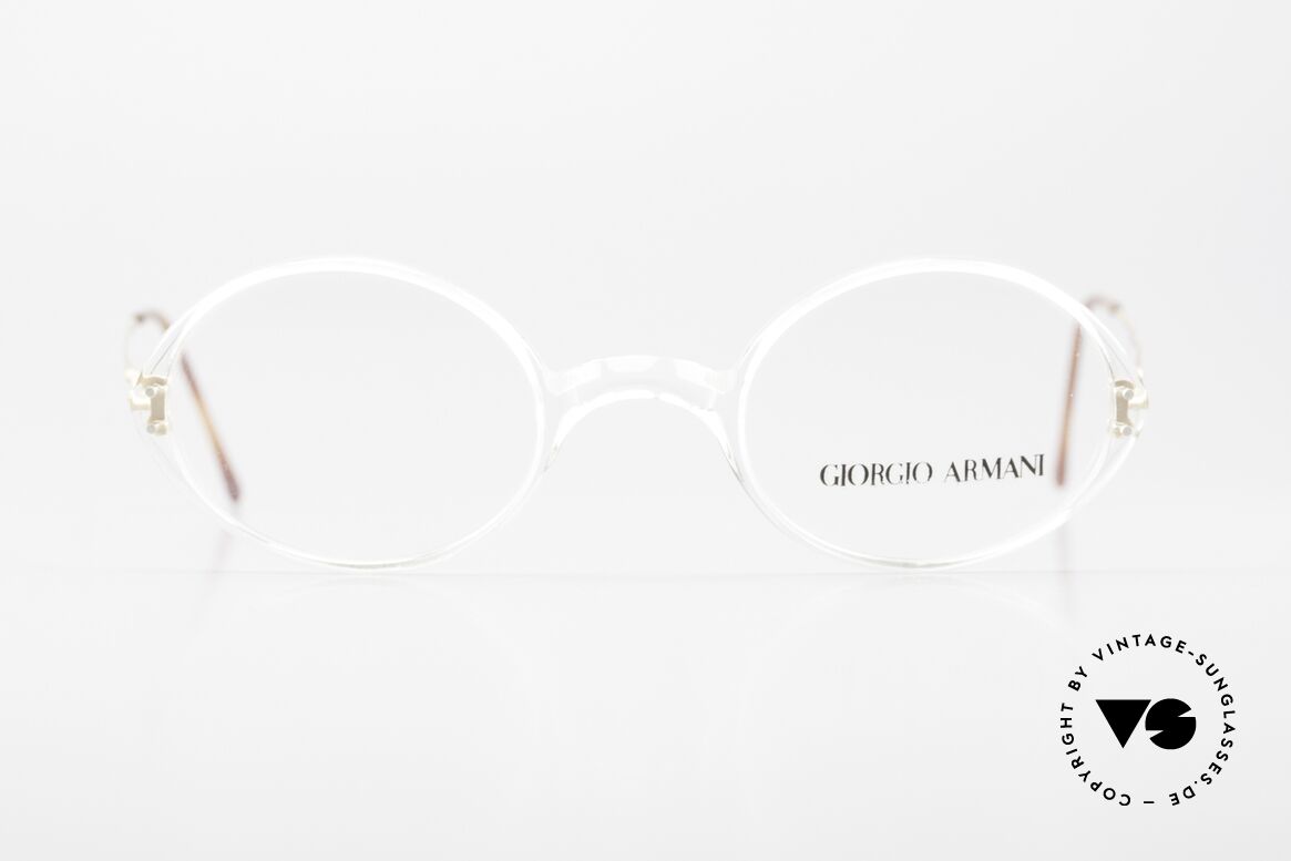 Giorgio Armani 363 Ovale Brille 90er Kristall, schlichte & puristische GA Fassung "Unisex-Brille", Passend für Herren und Damen