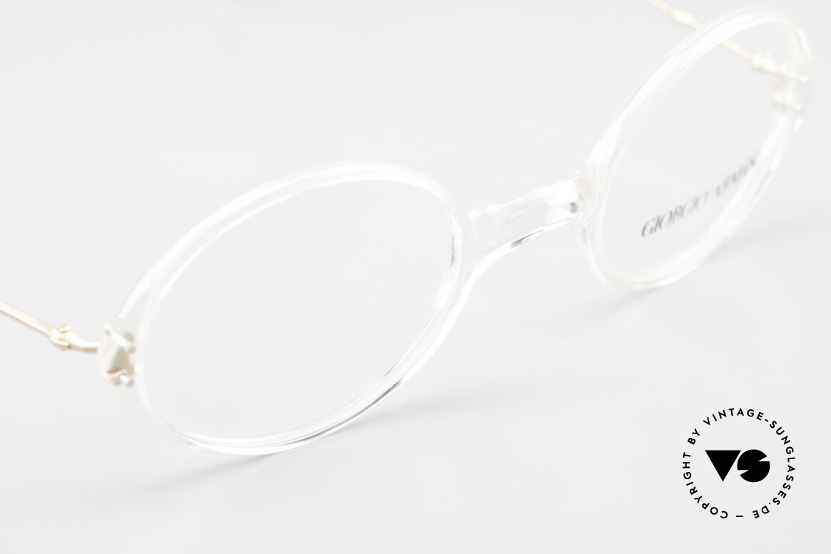Giorgio Armani 363 Ovale Brille 90er Kristall, ein ungetragenes Giorgio Armani Original von 1995, Passend für Herren und Damen