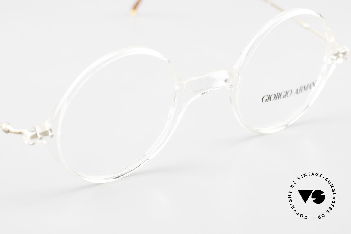 Giorgio Armani 365 Runde Brille 90er Kristall, ein ungetragenes Giorgio Armani Original von 1995, Passend für Herren und Damen