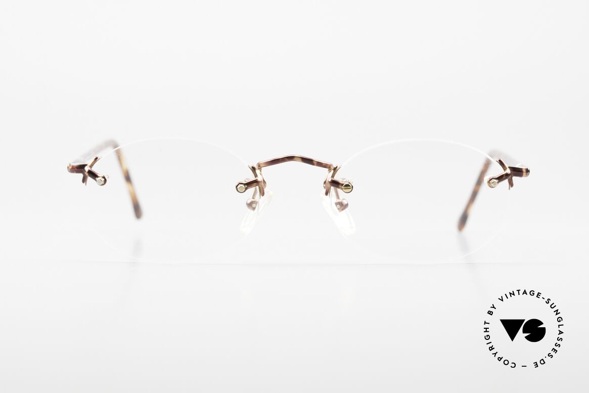 Giorgio Armani 195 Randlose Vintage Brille Oval, zeitlos, randlose Giorgio Armani 80er Brillenfassung, Passend für Herren und Damen