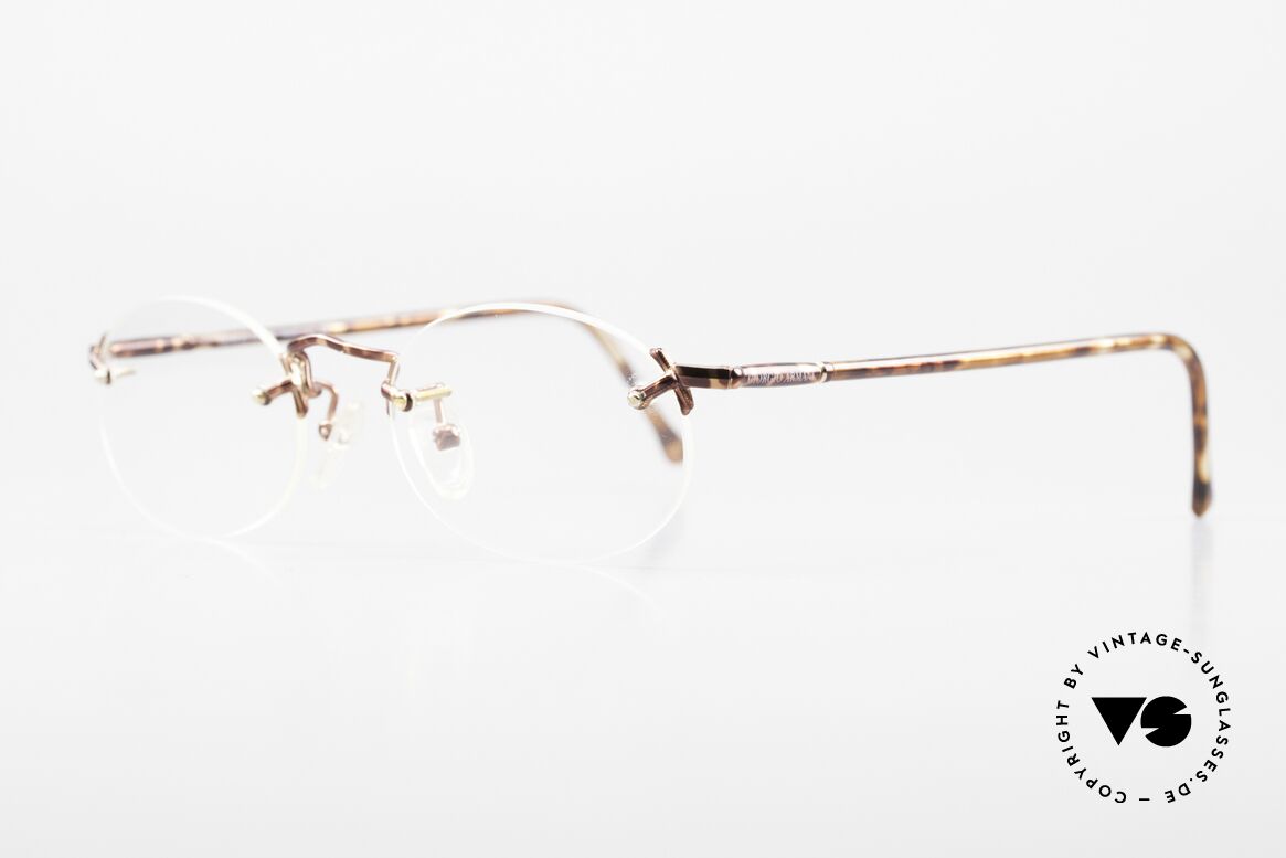 Giorgio Armani 195 Randlose Vintage Brille Oval, dezente Kolorierung in einer Art 'schildpatt-metallic', Passend für Herren und Damen