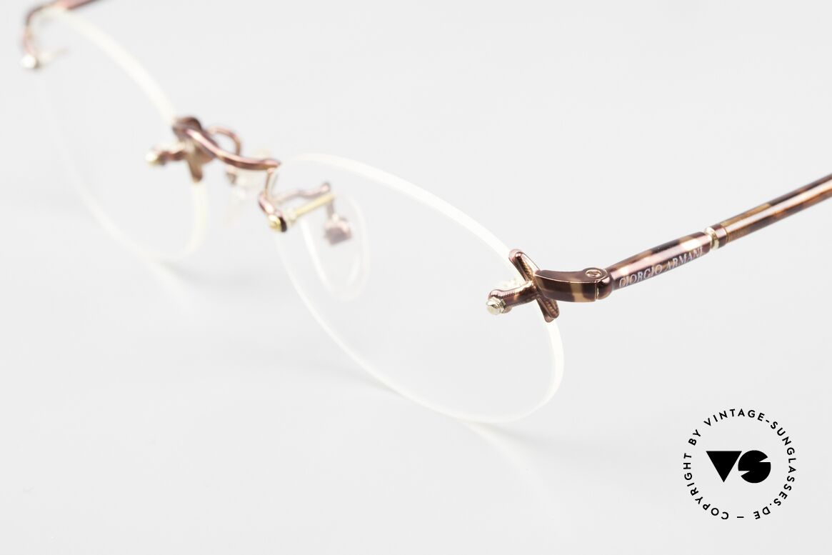 Giorgio Armani 195 Randlose Vintage Brille Oval, ideale Passform dank flexibler Federscharniere, Top!, Passend für Herren und Damen