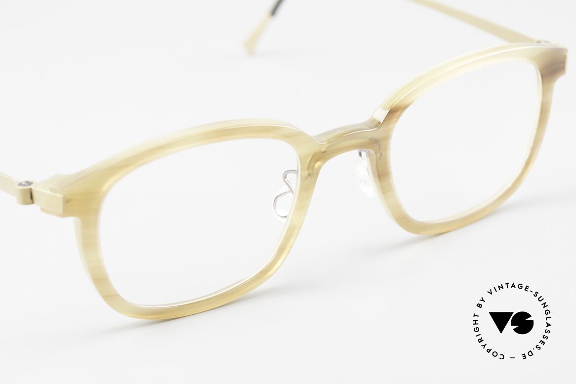 Lindberg Horn 1801 Büffelhorn Titanbrille Gold, ungetragenes Designerstück + orig. Lindberg Etui & Tuch, Passend für Herren und Damen