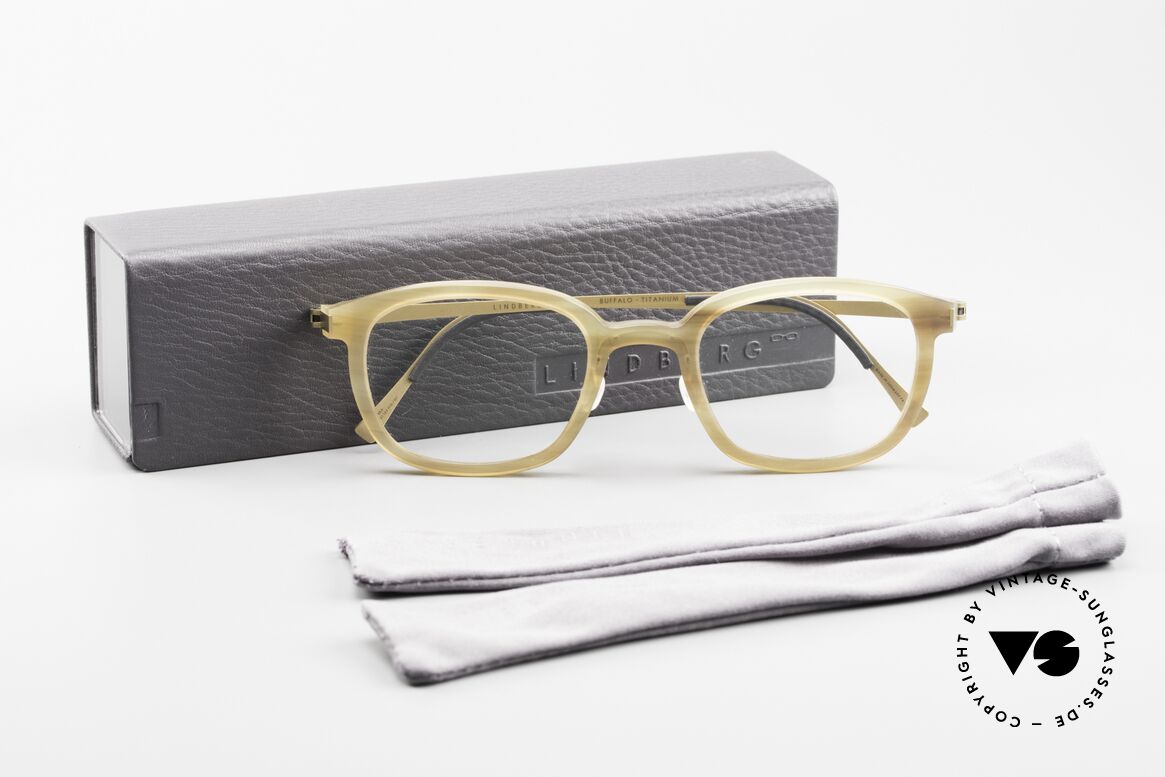 Lindberg Horn 1801 Büffelhorn Titanbrille Gold, Größe: small, Passend für Herren und Damen