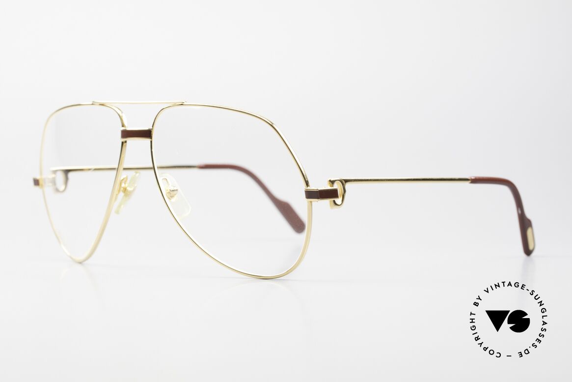 Cartier Vendome Laque - L Luxus Aviator Brille Herren, dieses Modell mit Laque-Dekor in LARGE Gr. 62-14, 140, Passend für Herren